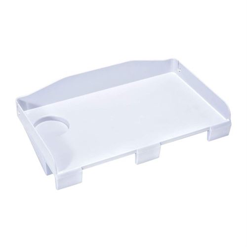 Bedside Shelf for Bed -White Bedside Tray w/Cup Holder & Cable Holder Insert 15"