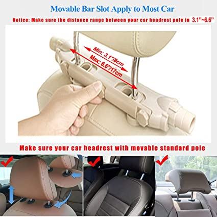 Roll over image to zoom in JZCreater Car Headrest Pillow, 360 Degree Adjustable Design, U- Shaped