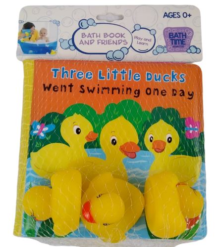 Three Little Ducks Bath Time Fun Waterproof Book with 3 Squirty Duck Toys