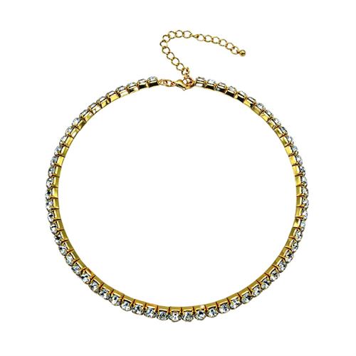 Round necklace for women Gold color diameter 12 cm