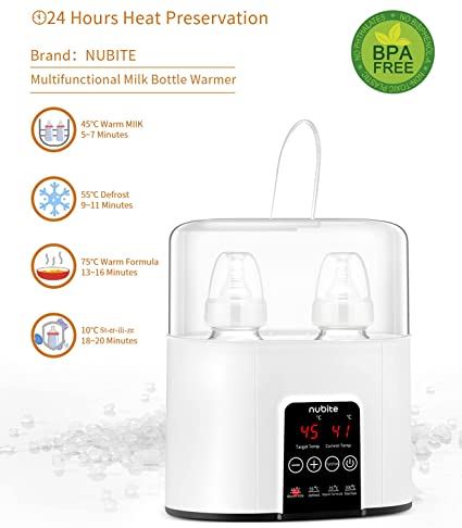 NUBITE Baby Milk Warmer, Baby Bottle Steamer 120V