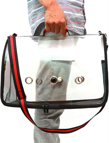 JannahMehr Travel Bag for Parrots Portable Lightweight Black&Red