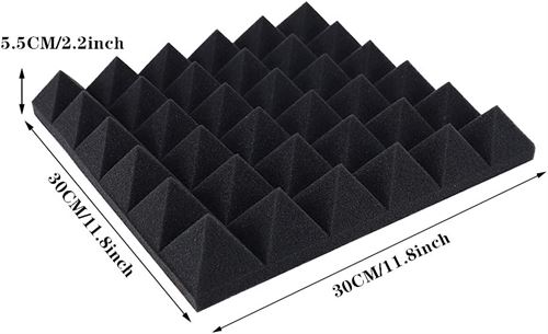 12 Pcs Pyramid High Quality Acoustic Foam Tiles Panels