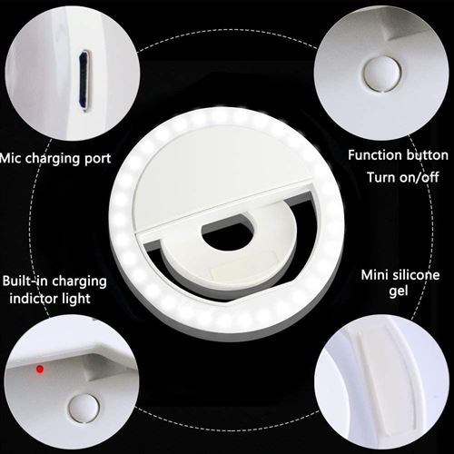Selfie Ring Light, LED for iPhone/Android Smart Phone Photography, Camera Video, Girl Makes up