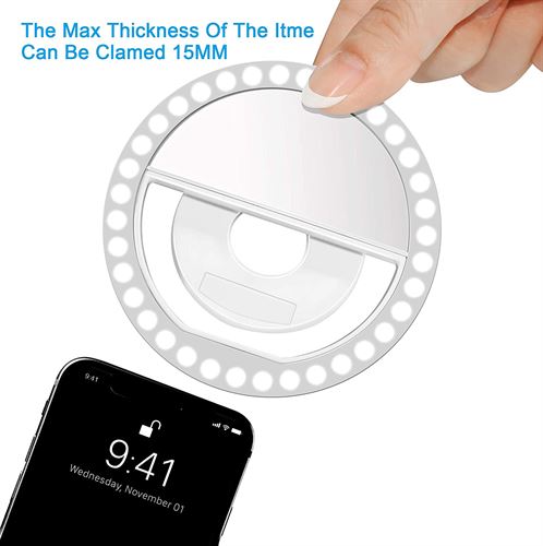 Selfie Ring Light, LED for iPhone/Android Smart Phone Photography, Camera Video, Girl Makes up