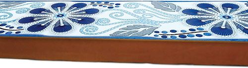 Kantu 2112009 Anabel Ceramic Decorative Listello Wall Tile, Metallic Blue, 3 Inch
