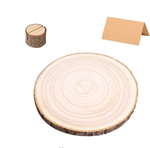 Paulownia Wooden Slides with 5 Pieces Table Number Card Holder and 5 Cards