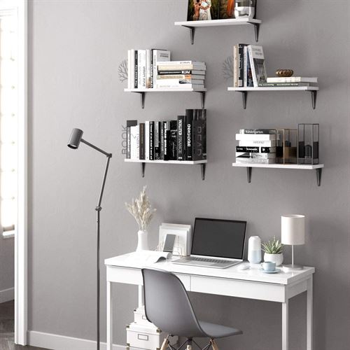Wallniture Assisi White Floating Shelves for Wall