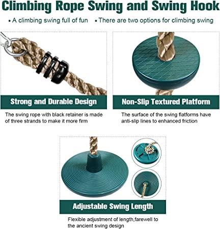 Newtion Kids Tree Swing Climbing Rope with Foot Hold Platforms