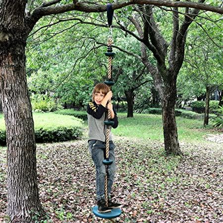 Newtion Kids Tree Swing Climbing Rope with Foot Hold Platforms