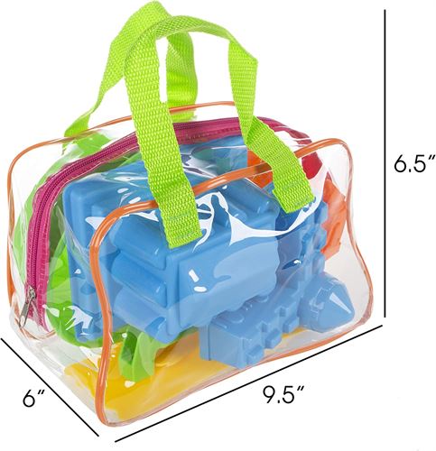 Play! Beach Sand and Water Toy Set for Kids with BPA Free MoldsZippered Carrying Bag for Creative Play