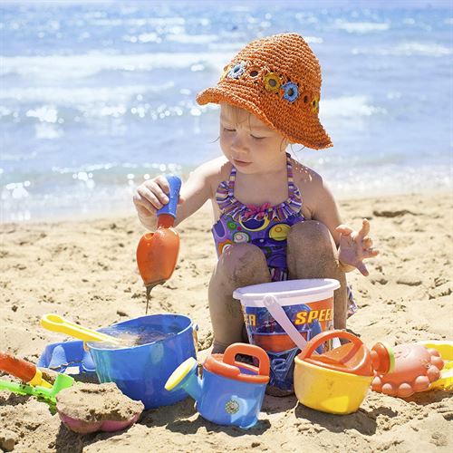 Play! Beach Sand and Water Toy Set for Kids with BPA Free MoldsZippered Carrying Bag for Creative Play