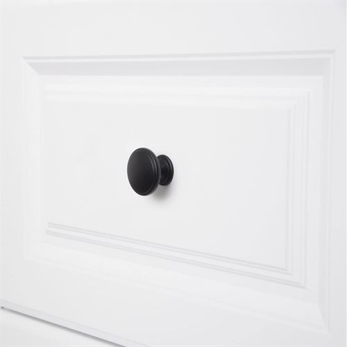 Amazon Basics Modern Wide Top Ring Cabinet Knob, 3.81 & 6.3 cm Diameter, Flat Black, 10-Pack