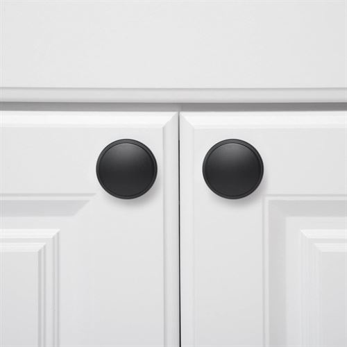 Amazon Basics Modern Wide Top Ring Cabinet Knob, 3.81 & 6.3 cm Diameter, Flat Black, 10-Pack