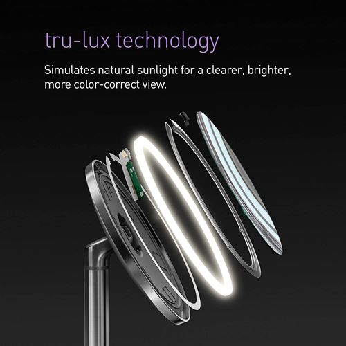 simplehuman 8" LED Light Sensor Makeup Mirror 5x Magnification Stainless Steel -