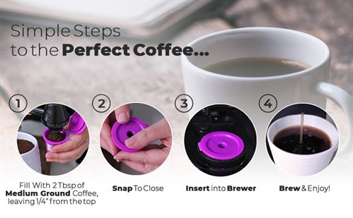 PERFECT POD Single Cup Coffee Filters Eco-friendly Reusable Keurig Compatible Kcup 6