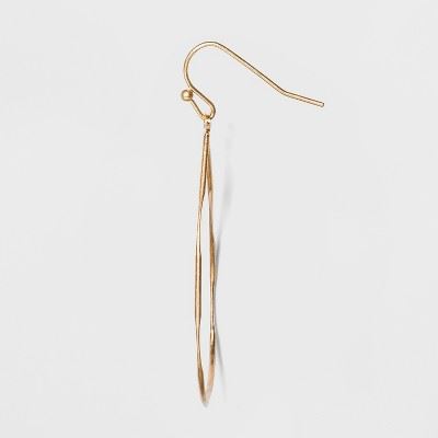 Textured Wire Teardrop Drop Earrings - Universal Thread Gold