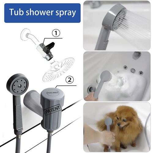 YOO.MEE Tub Spout Shower Sprayer, Only For Use On Tub Spout With Diverters, Ideal for Bathing Child, Washing Pets and Cleaning Tub