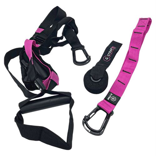 GYMSTUFF G-STRAP Ropes with Handles for Fitness and Home Sports - Pink