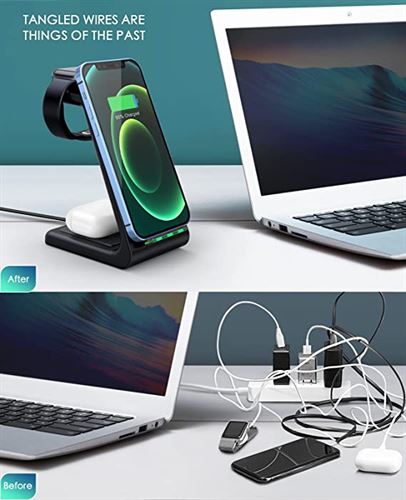 Wireless Charging Station,3 in 1 Fast Charging Station