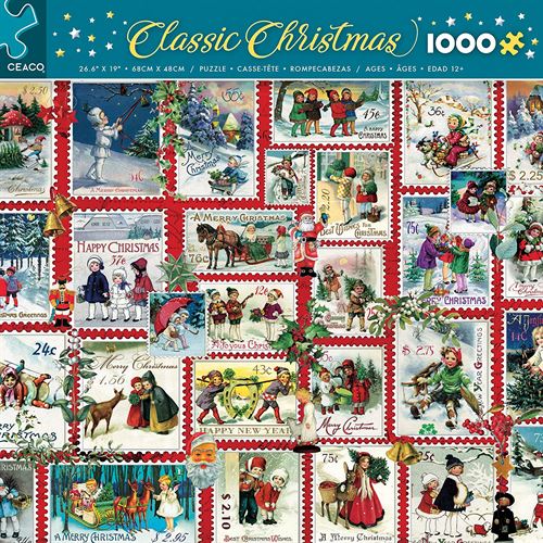 Ceaco - Classic Christmas - Christmas Stamps - 1000 Piece Jigsaw Puzzle