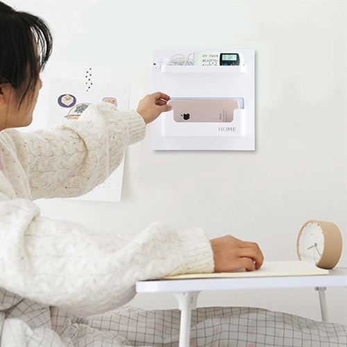 Easy Eco Life Bedside Shelf Accessories Organizer- Wall Mount Self Stick On,Ideal for Glasses,Remote,Earphone, Cell Phone Charger,Manicure Kit