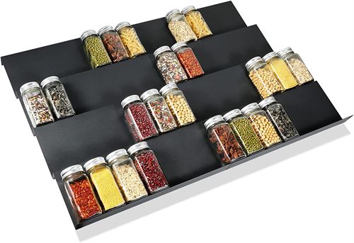 Complete set of spice organizer for kitchen drawer, 4 tiers and adjustable from VANGAY