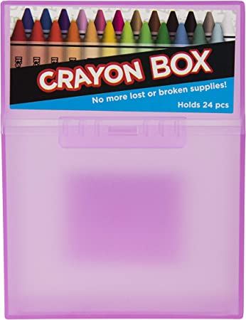 It's Academic Crayon Box with Hinged Lid and Snap Closure