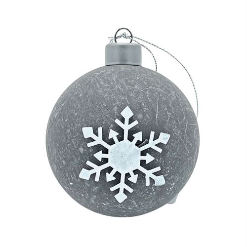 Heavy Metal Round Gray Snowflake Christmas Tree Ornaments Set Lot Wondershop
