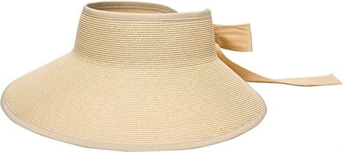 Pineapple&Star Vienna Visor Women’s Summer Sun Straw Packable UPF 50+ Beach Hat