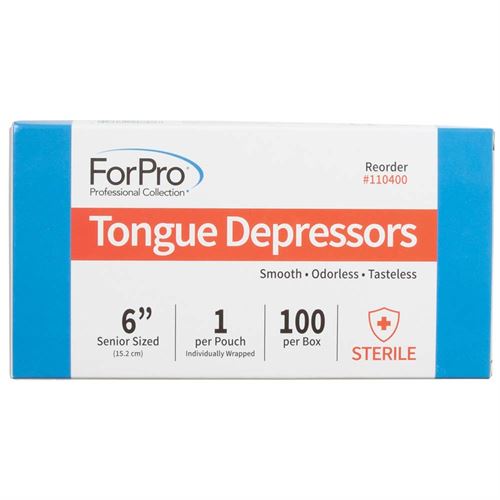 ForPro Professional Collection Senior Tongue Depressors, Large Wax Applicator Sticks