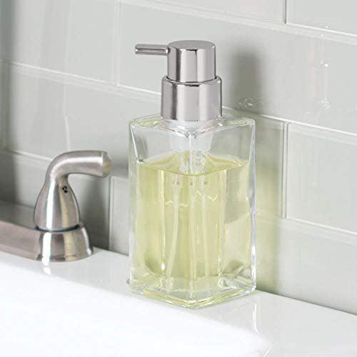 InterDesign Casilla Glass Foaming Soap Dispenser Pump