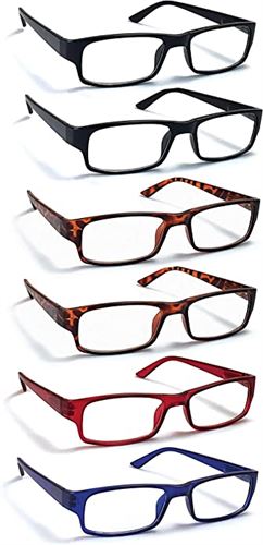 6 Pack Reading Glasses by BOOST EYEWEAR