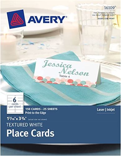 Avery Printable Blank Place Cards