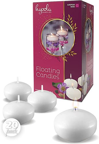 HYOOLA Premium White Floating Candles 0.68 cm - 4 Hours