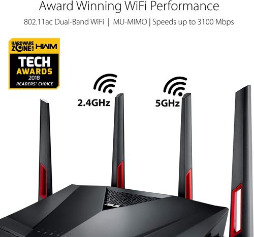 ASUS AC3100 WiFi Gaming Router (RT-AC88U) - Dual Band Gigabit Wireless Router