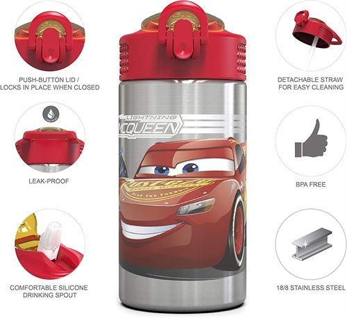 Zak Designs CRSG-S730 3 Stainless Steel Reuseable Water Bottle