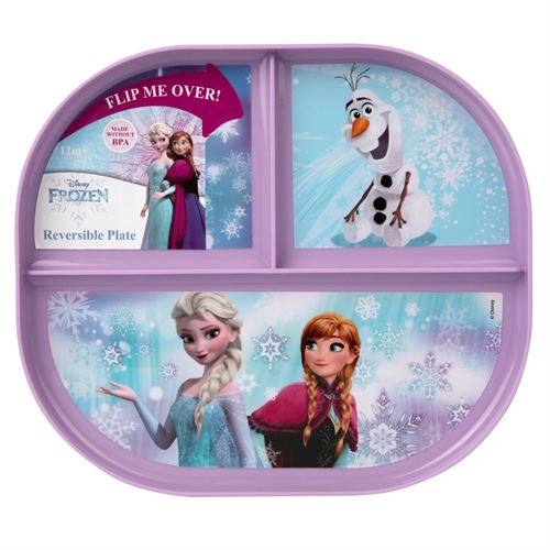 Disney Frozen 2-Sided Plate - Dishwasher Safe Toddler Plate