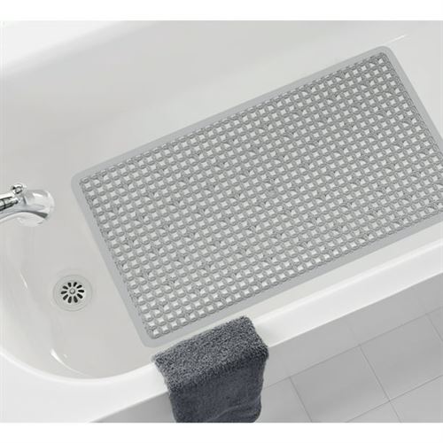 Mainstays 38x68 cm Slip-Resistant Ring Textured Bath Mat, Gray