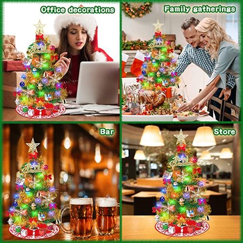 Minterest Small Christmas Tree, 61 cm Mini Christmas Tree with accessories