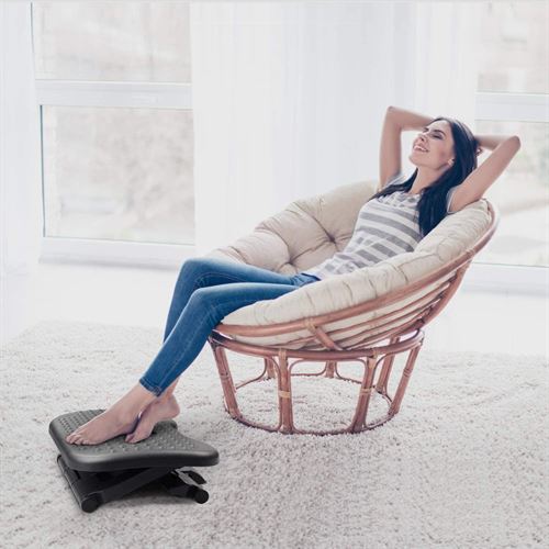 Ergonomic Footrest with 3 Height Positions, 30 Degree Tilt Angle Adjustment for Home and Office HUANUO