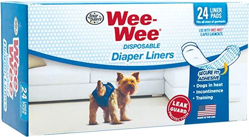 Four Paws Wee Wee Diaper Garment Pads - Pack of 24
