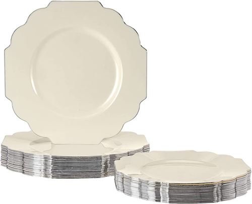 Silver Spoons 10 Premium Reusable Plastic Appetizer Plates