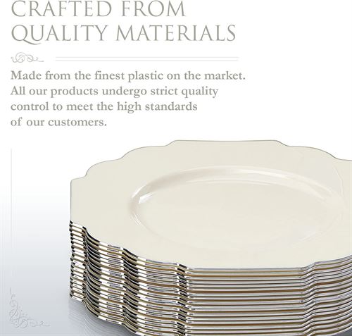 Silver Spoons 10 Premium Reusable Plastic Appetizer Plates