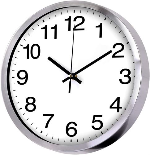 Wall Clock Metal Frame Glass Cover
