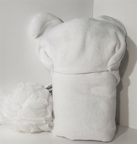 Hooded Bath Towel And Loofah Set