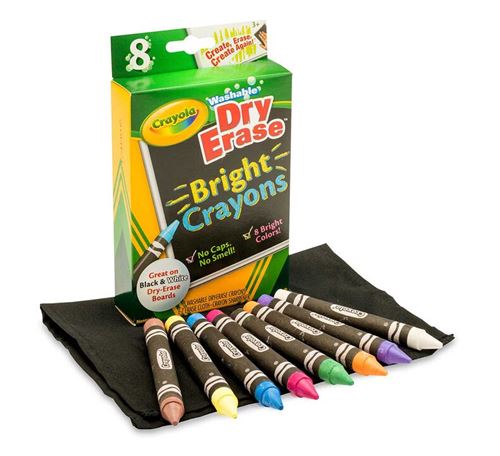 Crayola Dry-Erase Bright Crayons, 8 Count