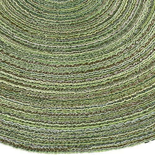 SHACOS Round Placemats for Dining Tables 15 inch Cotton Braided Placemats Washable Reversible for Kitchen Holiday Party