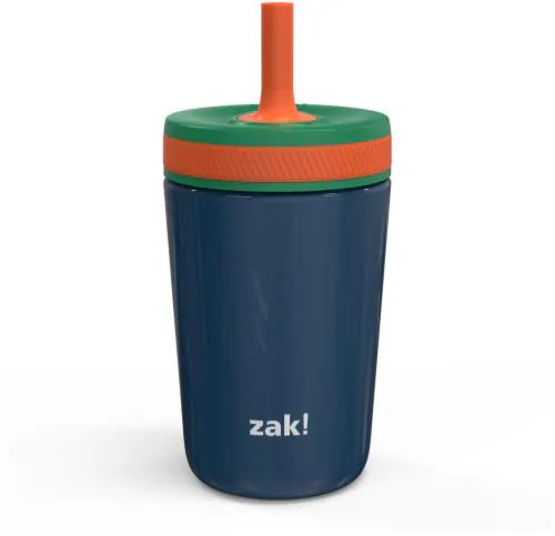 Zak! Designs Stainless Steel Double Wall Vacuum Leakproof Tumbler - Navy 355 ml