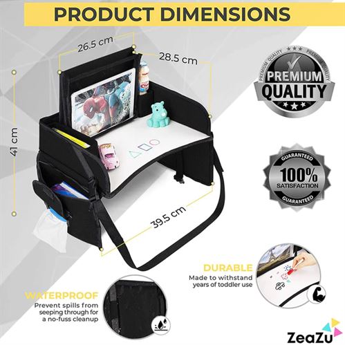 ZeaZu Kids Foldable Storage Organizer Desk 2021 Travel Tray